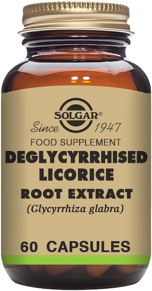 Solgar Standardized Full Potency Deglycyrrhized Licorice Root Extract Vegetable Capsules, 60 Count