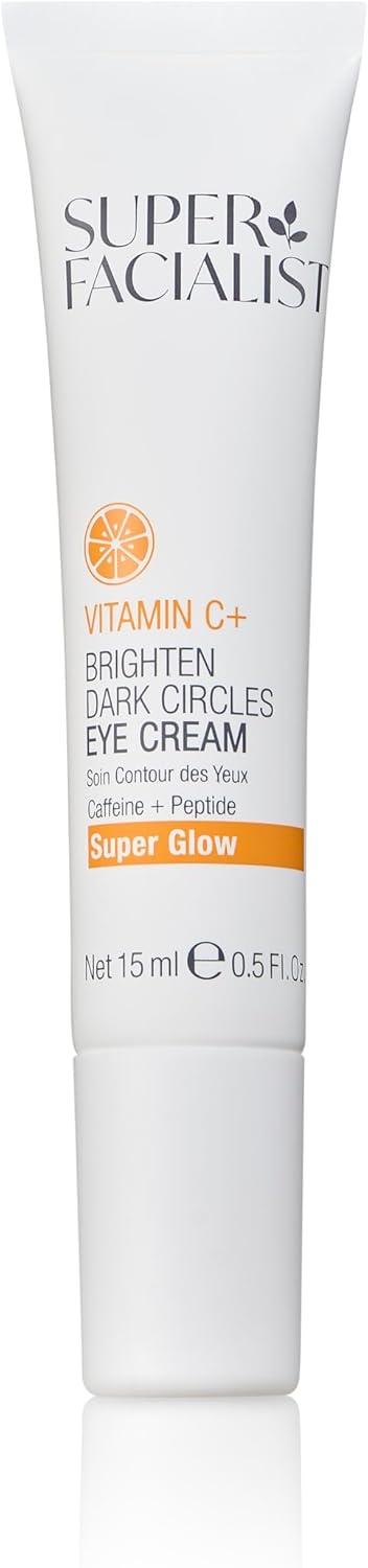 Super Facialist - Vitamin C + Brighten Dark Circle Eye Cream, Revive & Brighten The Under Eye Area, Boosted With Caffeine & Light Diffusers, Fragrance Free, 15Ml
