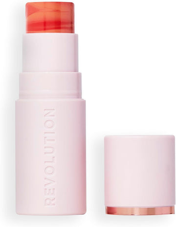 Revolution, Skin Silk Marble Blush Stick, Buildable Colour For Cheek, Eye, & Lip, Cream-To-Powder Formula, Vegan & Cruelty-Free, Sunkissed Apricot, 4.5G