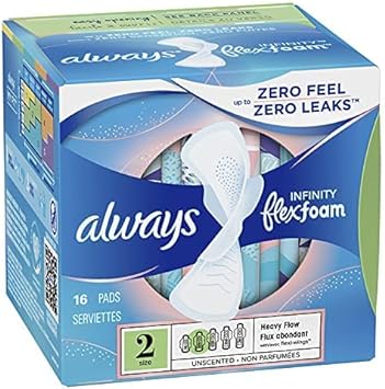 Always Infinity Unscented Wings Heavy Flow 16 Count (Pack of 4)