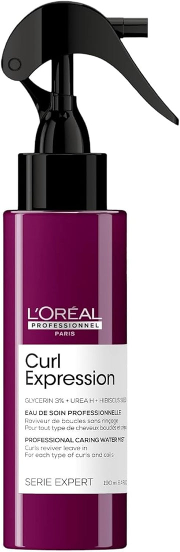 L'Oréal Professionnel Caring Reviving Spray, For Curly & Coily Hair, With Glycerin, Urea H And Hibiscus Seed Extract, Serie Expert Curl Expression, 190 Ml