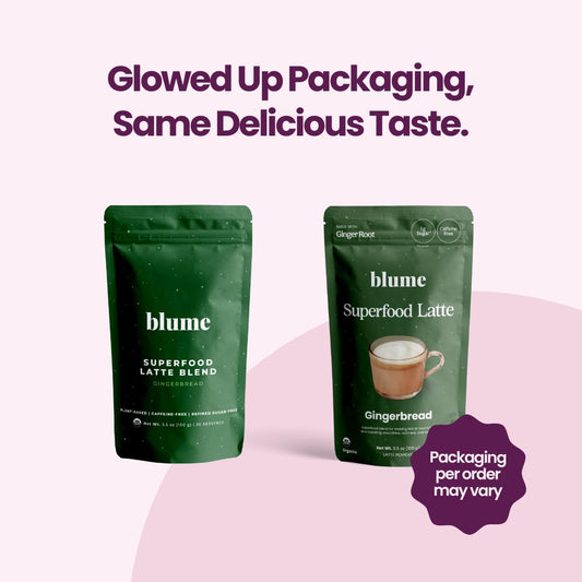 Blume Gingerbread Superfood Latte - Healthy Gut Blend With Lucuma And Ginger - 100G (30 Servings)