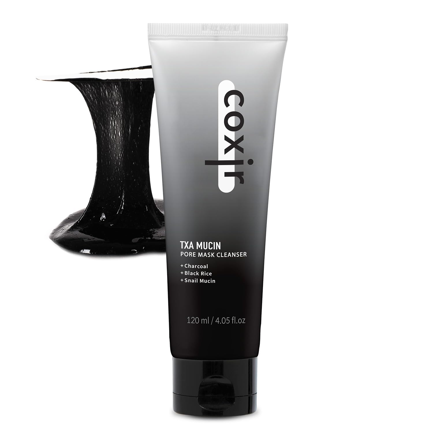 Coxir Txa Mucin All-In-1 Pore Mask –Gelato Texture Wash-Off Treatment | Ampoule Mask-To-Foam | Charcoal+ Snail+Txa | Blackhead Remover |Daily Pore Detox For Oily & Sensitive Skin|4.05Fl.Oz