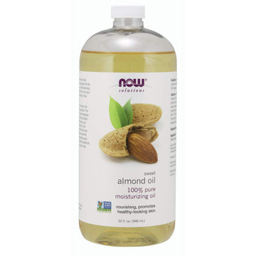 Now Foods Solutions, Sweet Almond Oil, 100% Pure Moisturizing Oil, Promotes Healthy-Looking Skin, Unscented Oil, 32-Ounce