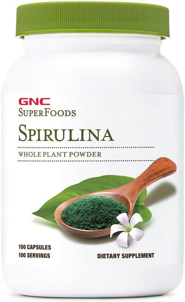 Gnc Superfoods Spirulina Whole Plant Powder Capsules - 100 Capsules (100 Servings)