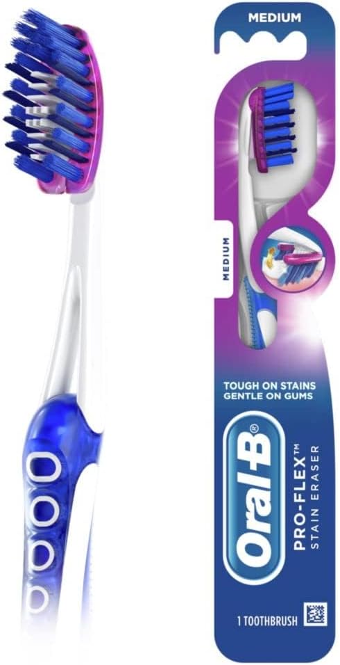 Oral-B 3D White Pro-Flex Stain Eraser Toothbrush, Medium, 1 Count