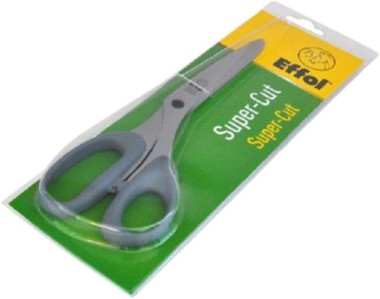 Effol Heavy-Duty Silver Scissors - Super Cut - Rust-Proof - Double Special Cut - Ambidextrous - Horse Grooming
