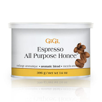 Gigi Espresso All Purpose Honee Soft Wax For Hair Removal With Antioxidant For Face & Body, Removes Coarse And Fine Hair, 14 Oz