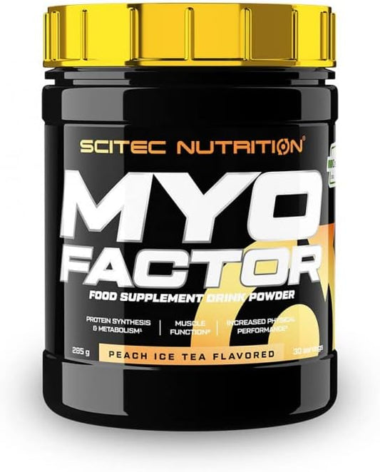 Scitec Nutrition MyoFactor Flavored Food Supplement Drink Powder with creatine, Amino acids, Vitamins, Minerals, Coleus forskohlii Extract, 285 g, Peach Ice Tea : Amazon.co.uk: Health & Personal Care