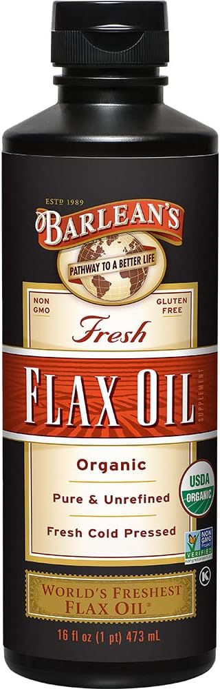 Barlean'S Organic Axseed Oil Liq From Cold Pressed Ax Seeds, 7,640Mg Ala Omega 3 Fatty Acid Supplement For Joint And Heart Health, Vegan & Gluten Free, 1