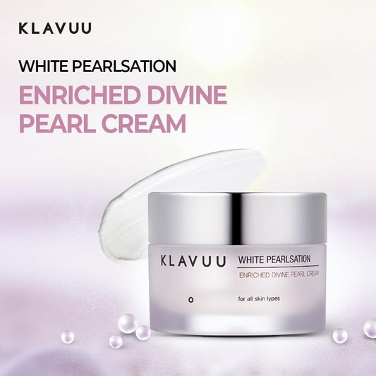 Klavuu Pearlsation Enriched Divine Pearl Cream (1.69Oz/50Ml) | Face Moisturizer, Niacinamide, Hydrating Anti-Aging Cream, Wrinkle Care, Whitening, Brightening, Radiant Glow, Korean Skin Care