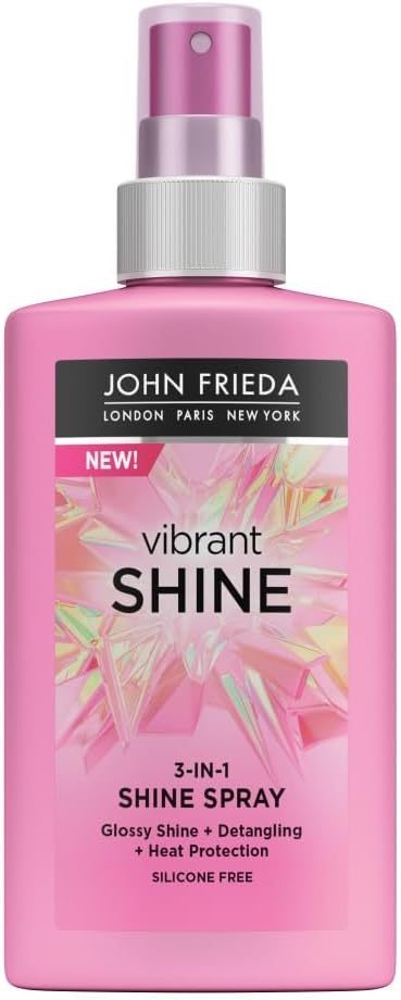 John Frieda Vibrant Shine Weightless Detangling Heat Protection 3-in-1 Spray 150ml, White : Amazon.co.uk: Beauty
