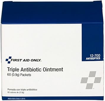 First Aid Only 12-700 Triple Antibiotic Ointment Packets, 60 Count : Health & Household