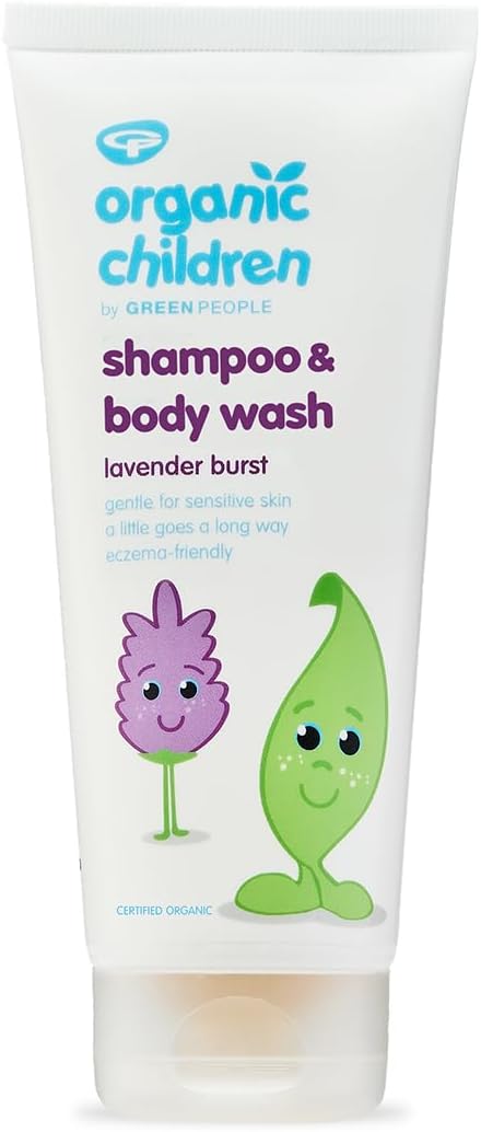 Green People Organic Children Lavender Burst Shampoo & Body Wash - Natural & Organic, For Kids - Eczema-Friendly - Vegan, 200Ml