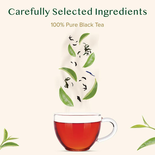 Vahdam, Assam Exotic Black Tea Bags (100 Count) High Caffeine, Gluten Free, Full Bodied | Pyramid Tea Bags | Strong, Robust & Flavoury | Direct From Source