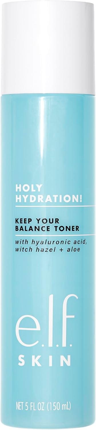 E.L.F. Skin Keep Your Balance Toner, Gentle, Refreshing, Anti-Inflammatory, Removes Makeup & Impurities, Hydrates, Cleanses, Soothes, Infused With Hyaluronic Acid, Witch Hazel And Aloe