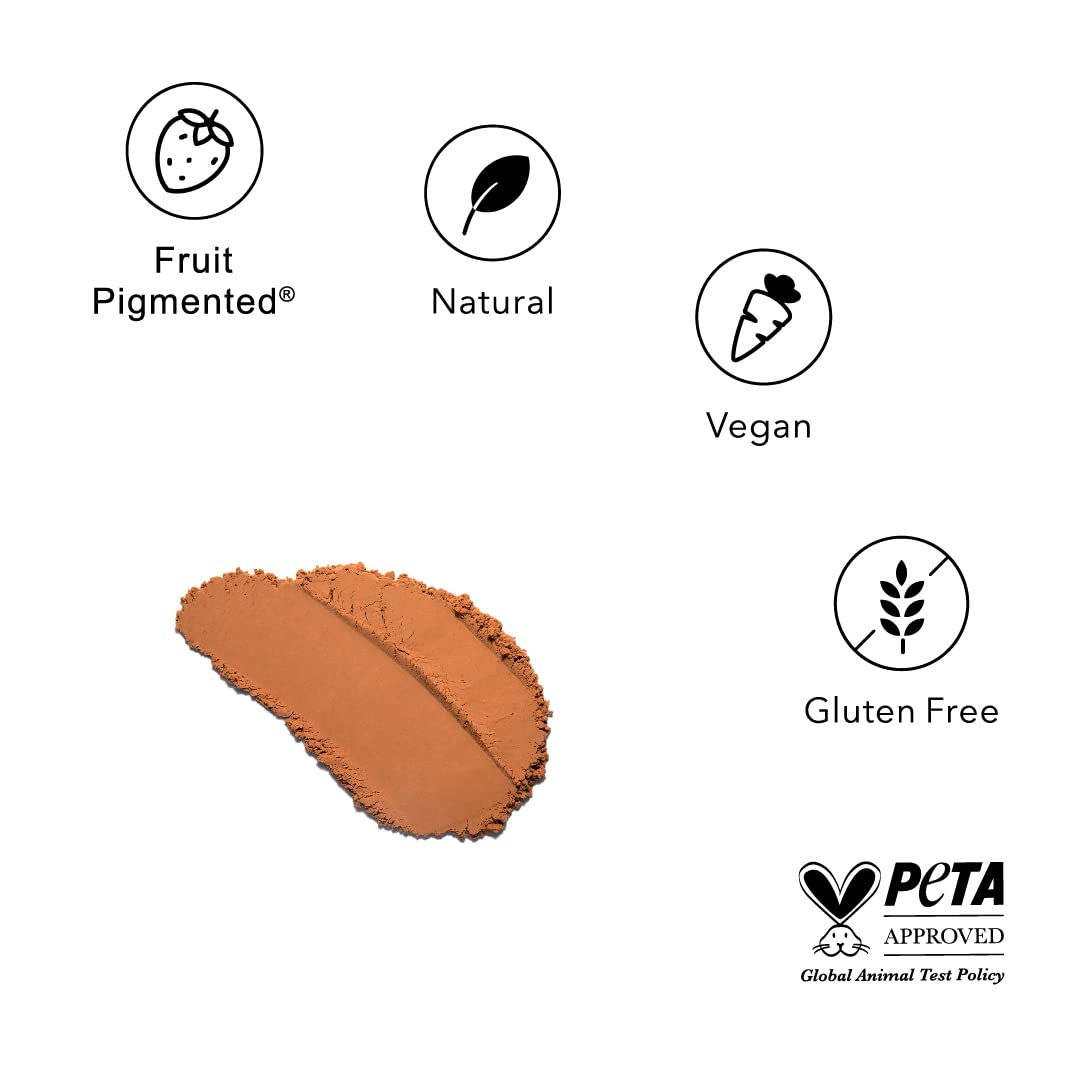 100% Pure Bamboo Blur Powder Tinted Setting Mattifying Face Makeup, Oil Absorbing Pore Minimizing Light Finish - Long Lasting, Vegan, Fruit Pigmented Tan Color (Tan Shade W/Warm Undertones) - 0.2 Oz