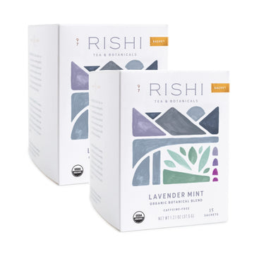 Rishi Lavender Mint Tea, Organic Sachet Tea Bags, 15 Count