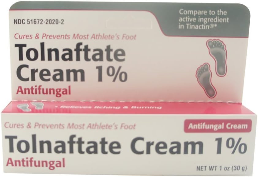 Tolnaftate Antifungal Athletes Foot Cream 1% - 1 Oz (30 G) : Beauty & Personal Care