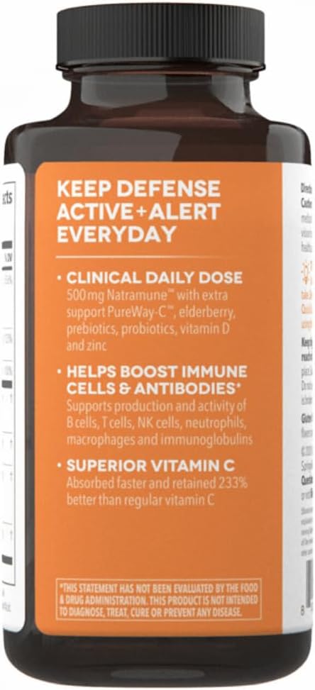 Lifeseasons Clinical Immunity - Daily Boost - Immune System Booster - Pre + Probiotics - Increases Antibodies & Immune Cells - Elderberry, Zinc, Natramune & Vitamin C + D3-60 Capsules : Health & Household