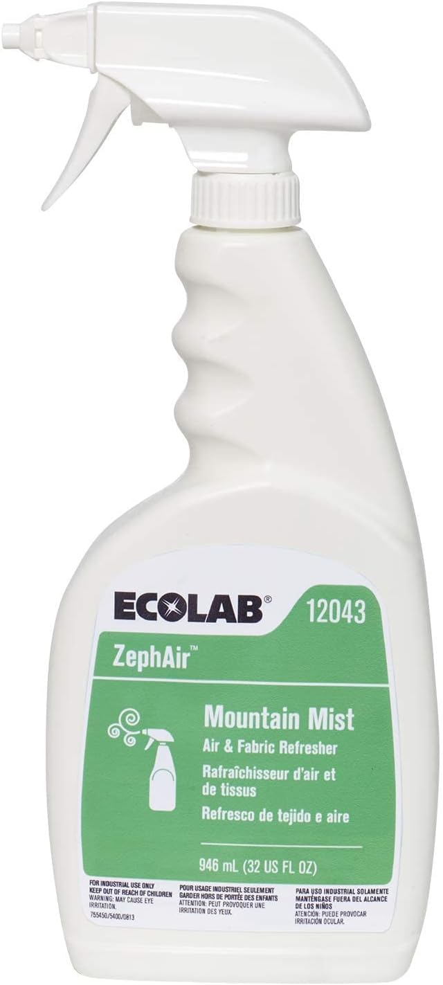 Ecolab 12043 ZephAir Mountain Mist Air Freshener, Commercial-Grade Room Freshener, 32oz Spray (Each)