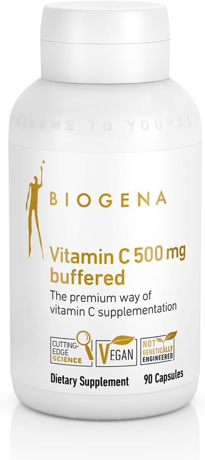 Biogena Vitamin C 500 mg buffered Gold - Premium Vitamin C in a Stomach-Friendly Complex and for Immune Support** | 90 Capsules | Good absorbtion