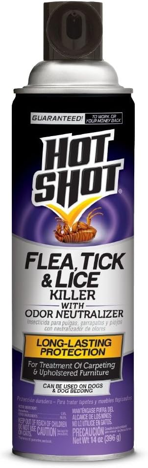 Hot Shot Flea, Tick & Lice Killer with Odor Neutralizer (Aerosol) 14 Oz (1 pack)