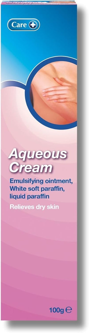 Care Aqueous Cream, Soothes, Softens And Moisturises, Relieves Symptoms Of Dry Skin, 30% Emulsifying Ointment, Soap-Substitute For Washing, Non-Greasy, 100G Cream