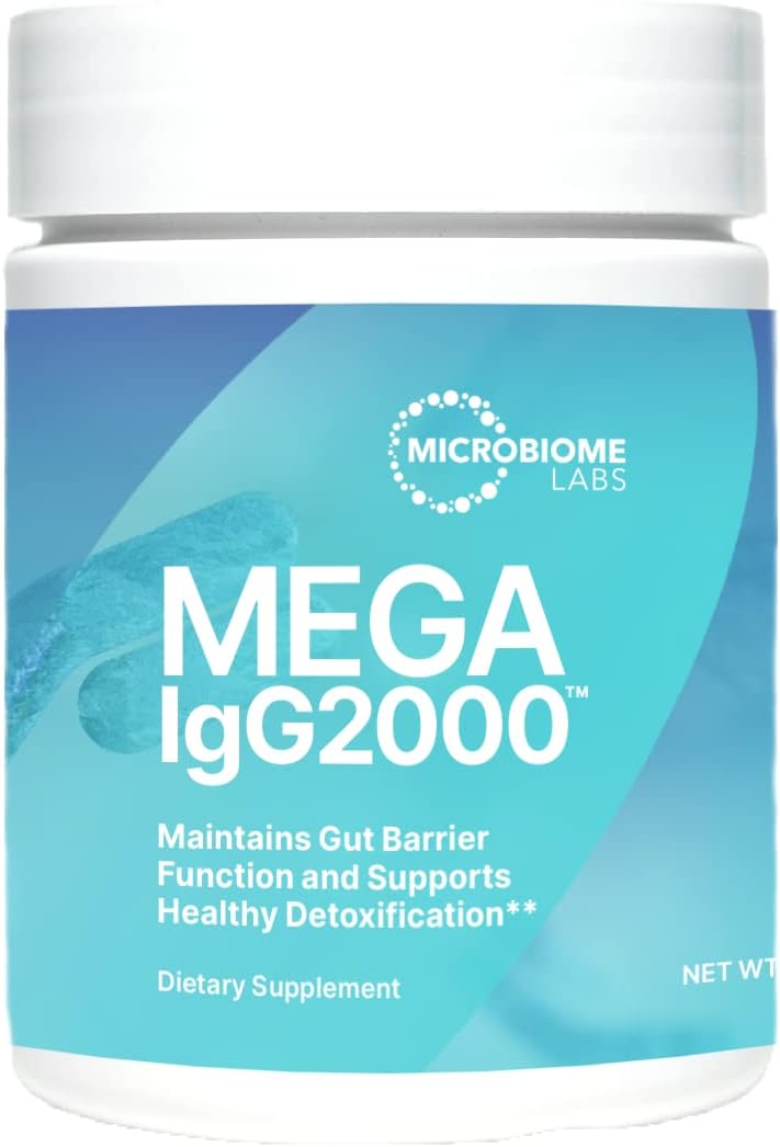 Microbiome Labs Mega Igg2000 - Gut Health + Detox Support With Immunoglobulins Concentrate - Lactose & Dairy-Free Colostrum Alternative Powder For Digestive Health (2.1 Ounces)