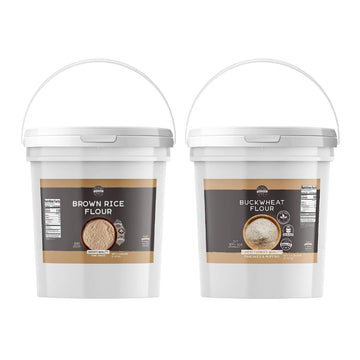 Birch & Meadow Brown Rice Flour & Buckwheat Flour Bundle (3.5 Gallon Buckets), Versatile Ingredients, Breads & Baked Goods, Flavorful