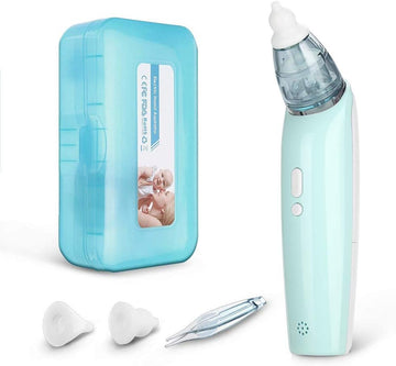 Nasal Aspirator, Electric Portable Baby Mucus Removal Safe Fast Hygienic Nose Cleaning Machine(Light Blue)