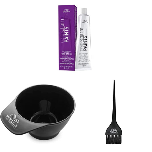 WELLA colorcharm Hair Dye & Coloring Kit, Wild Orchid Semi-Permanent Hair Color 2 oz, Ammonia and Paraben Free, Color Mixing Bowl + Application Brush, For Professional or At-Home Use, 3PC Set : Beauty & Personal Care