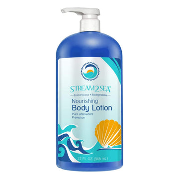 STREAM 2 SEA Nourishing Body Lotion For Dry Skin, 32 Fl oz Vitamin E Squalene Reef Safe and Paraben Free After Sun Moisturizing Body Lotion, Nourish and Protect Skin from Sun Exposure and Dry Weather