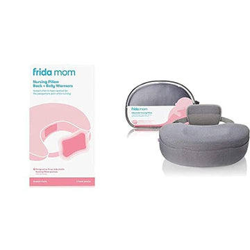 Frida Mom Adjustable Nursing Pillow With Nursing Pillow Back + Belly Warmers - For Mom + Baby Comfort During Nursing + Pumping