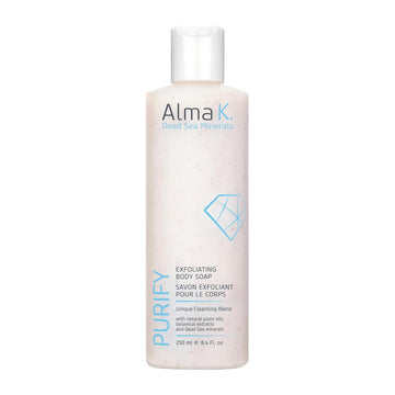 Alma K Exfoliating Body Soap - Exfoliating Body Wash For Women - Body Soap With Dead Sea Minerals - Moisturizing Natural Soap - Liquid Soap - 8.4 Oz