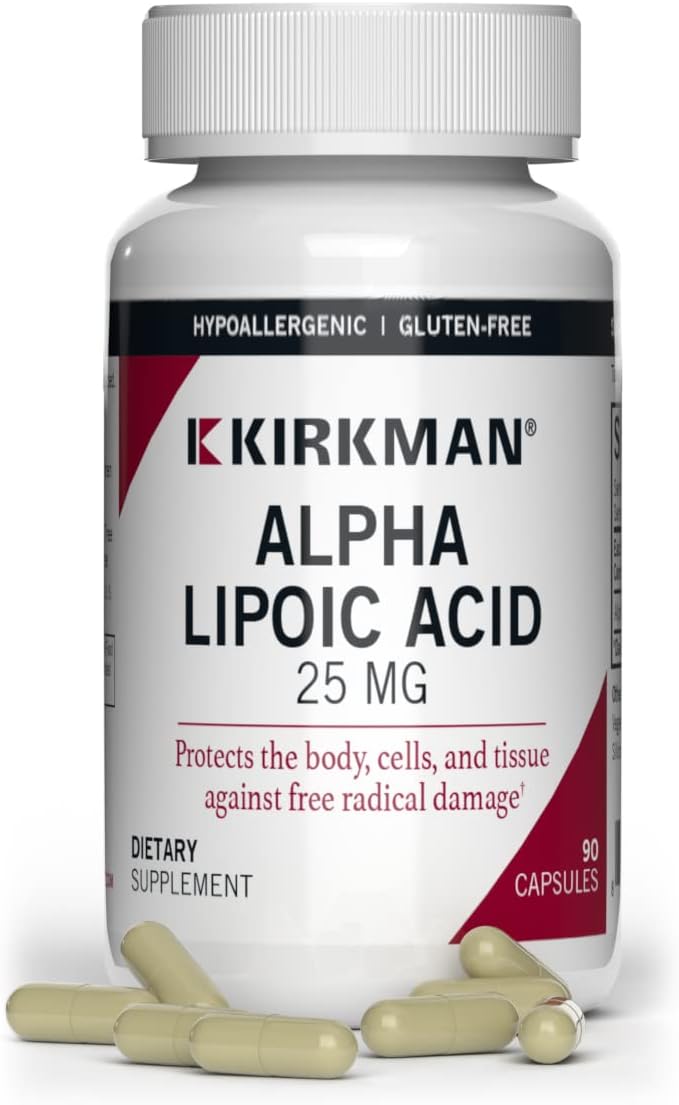Kirkman - Alpha Lipoic Acid 50 mg - 90 Capsules - Potent Antioxidant - Protects Against Harmful Radicals - Hypoallergenic