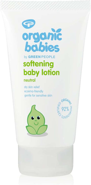Green People Organic Babies Softening Baby Lotion 150Ml | Natural & Organic Face & Body Moisturiser For Babies | Scent Free, Eczema-Friendly & Gentle On Sensitive Skin | Paraben Free, Cruelty Free