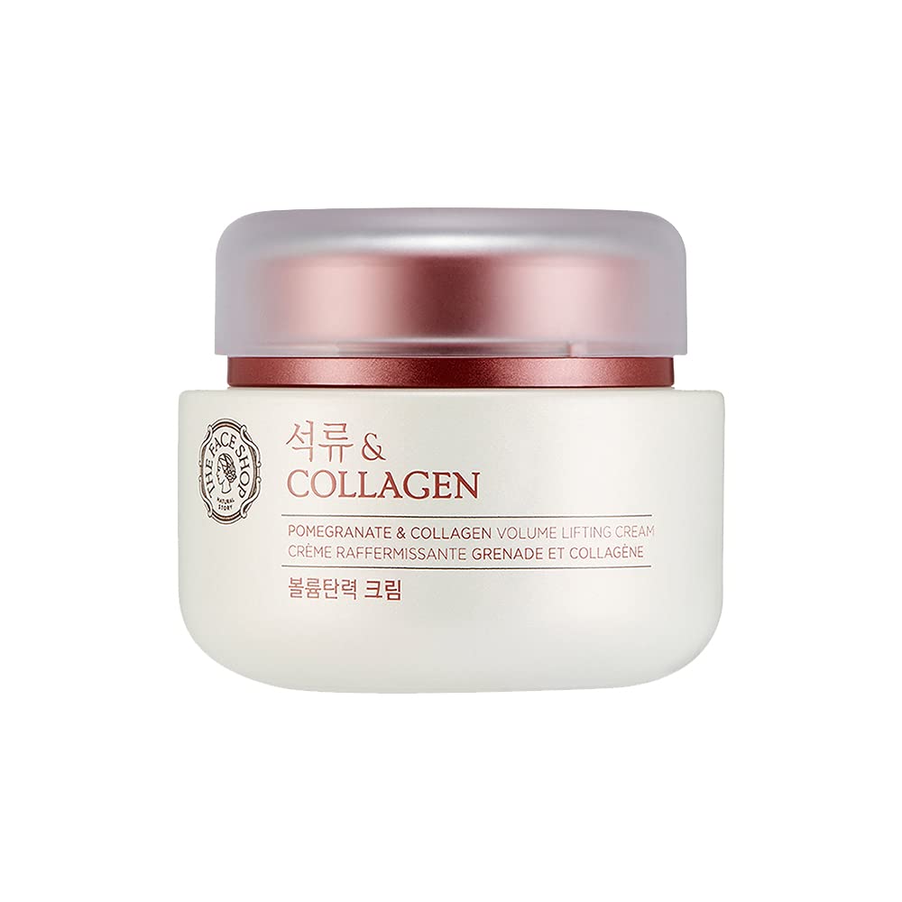 The Face Shop Pomegranate & Collagen Volume Lifting Eye Cream | Deep Revitalizing Cream For Elasticity, Firmness & Density | Anti-Aging Korean Moisturizer | Plump & Smoothen Your Skin, 3.38 Fl Oz