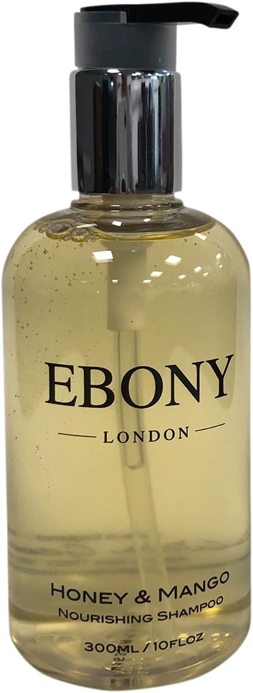 Walter Geering Ebony Shampoo 300Ml X 6 Pack - Honey & Mango Fragrance, Pro-Vitamin B5, Eco-Friendly, Perfect For Hotels, Dispenser Compatible, Nourishing & Revitalising Hair Care