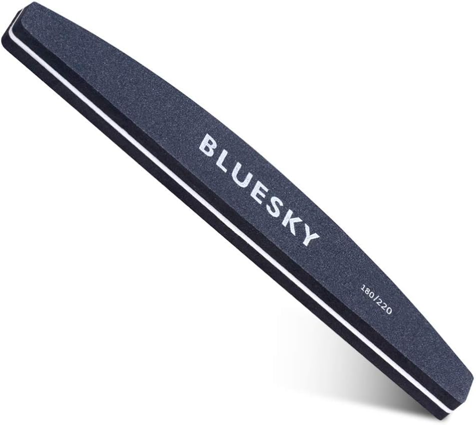 Bluesky Nail Buffer Curved, Professional Nail Tool For Gel Nails, Double Sided Dual Grade Grit 100/180, Manicure And Pedicure Accessories
