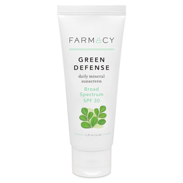 Farmacy Mineral Face Sunscreen Spf 30 - Broad Spectrum Zinc Oxide Sunscreen For Face - Daily Defense Sheer Mineral Sunscreen For Sensitive Skin - Absorbs Quickly + Leaves No White Cast (50Ml)