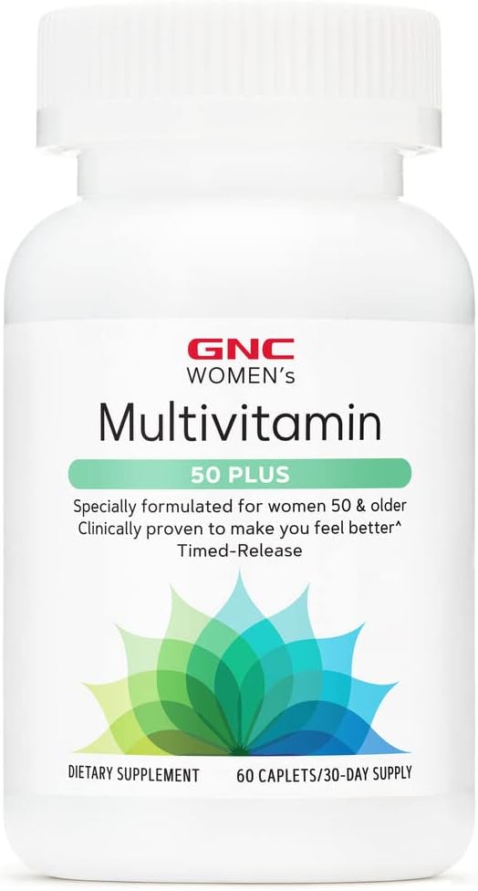 Gnc Women'S Multivitamin 50 Plus |Supports Bone, Eye, Memory, Brain And Skin Health With Vitamin D, Calcium And B12 | Helps Increase Energy Production | 60 Caplets