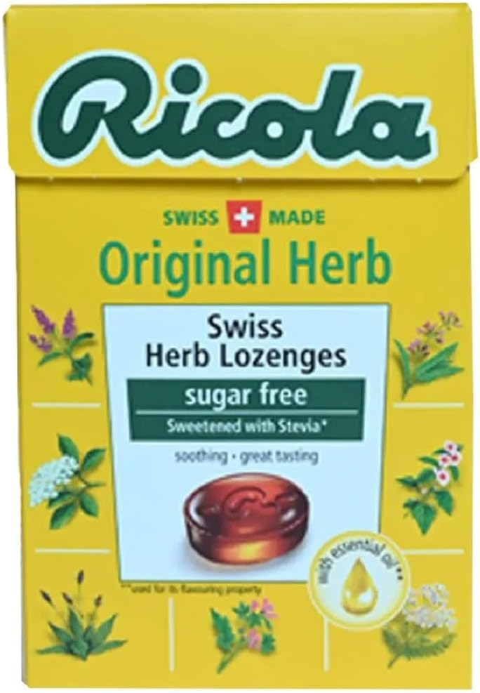 Ricola Swiss Sugar Free Herb with Stevia herbal drops 45g (Pack of 10)