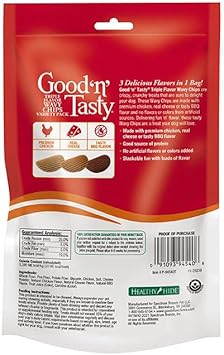 Good'N'Fun Good ‘N’ Tasty Triple Flavor Wavy Chips, 3 Oz, Treats For Dogs