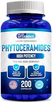 We Like Vitamins Phytoceramides 700Mg - 200 Capsules All Natural Wheat Free And Plant Based - Phytoceramide Supplement - 700 Mg Per Serving - Skin Hydration, Repair, Rejuvination