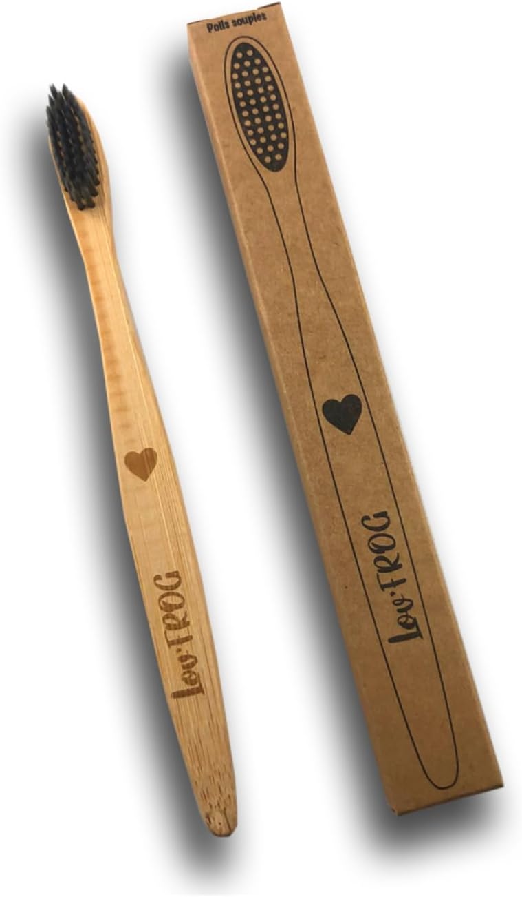 Active Charcoal Bamboo Toothbrush for Children, Heart