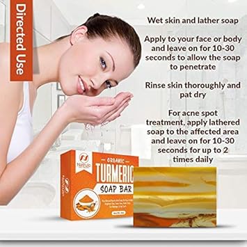 Organic Turmeric Soap Bar | Pure Natural Handcrafted Skincare, Made In Usa Face & Body Cleanser With Calendula, Aloe Vera, French Clay | Brightens Skin, Evens Tone, Fades Scars, Sun Damage, Age Spots : Beauty & Personal Care