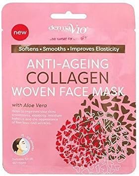Six Packs Of Derma V10 Anti-Ageing Collagen Woven Face Mask