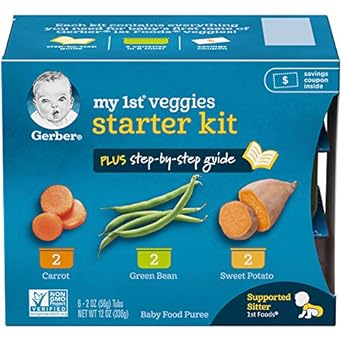 Gerber Purees Veggie, Fruit & My 1St Veggies Variety Bundle (16 Count)