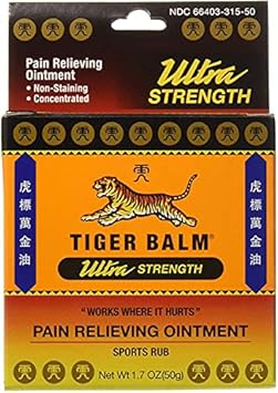 Tiger Balm Pain Relieving Ointment, Sports Ultra, 50G – Professional Size – Sports Rub Ultra Strength – Knee Inflammation Relief – Relief For Hand Arthritis – Tiger Balm Ultra – 3 Pack
